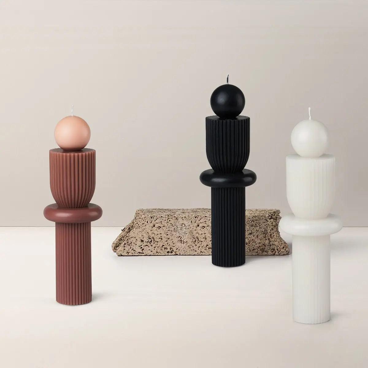 Barrenjoey Candle - Black - Pillar Candle - Black Blaze