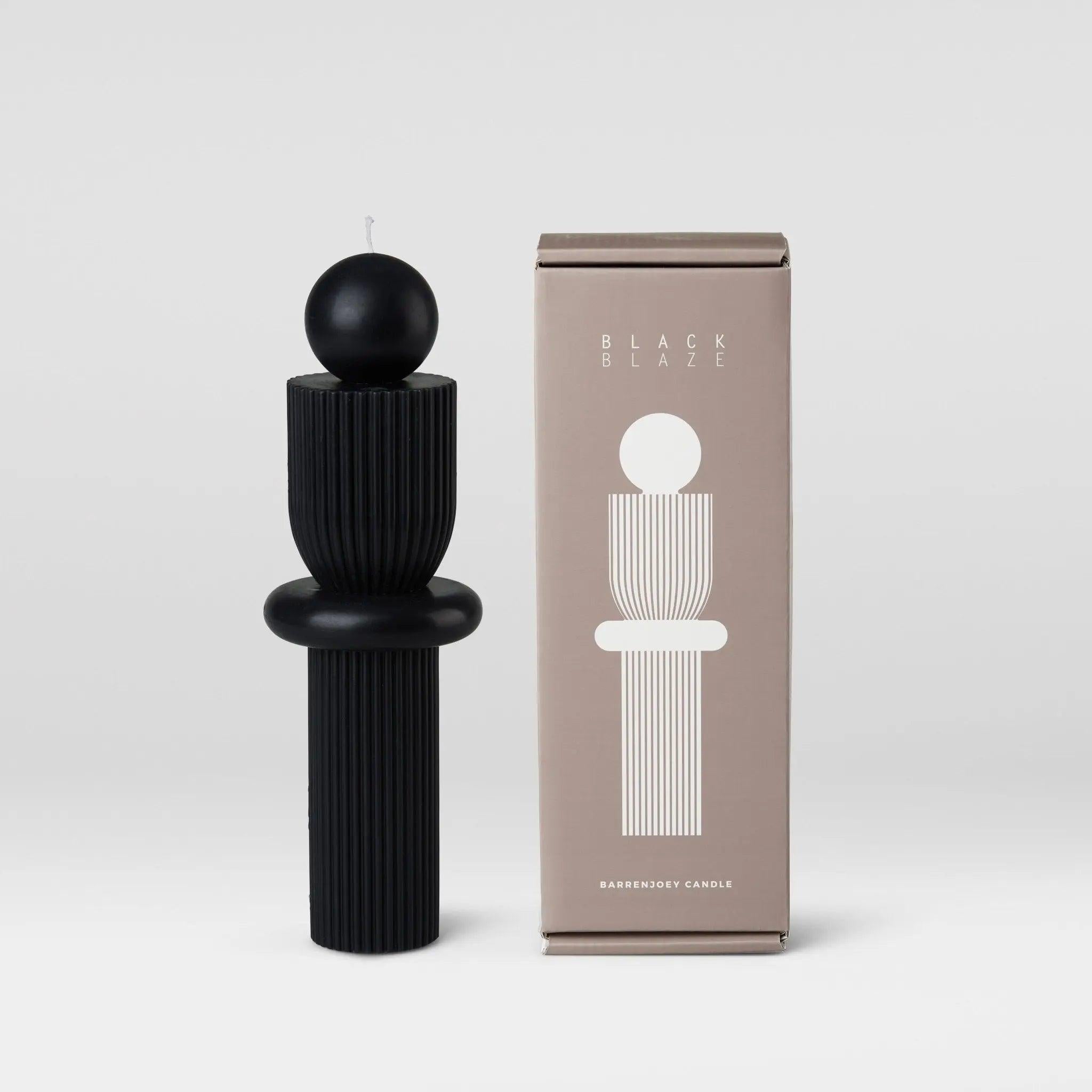 Barrenjoey Candle - Black - Pillar Candle - Black Blaze