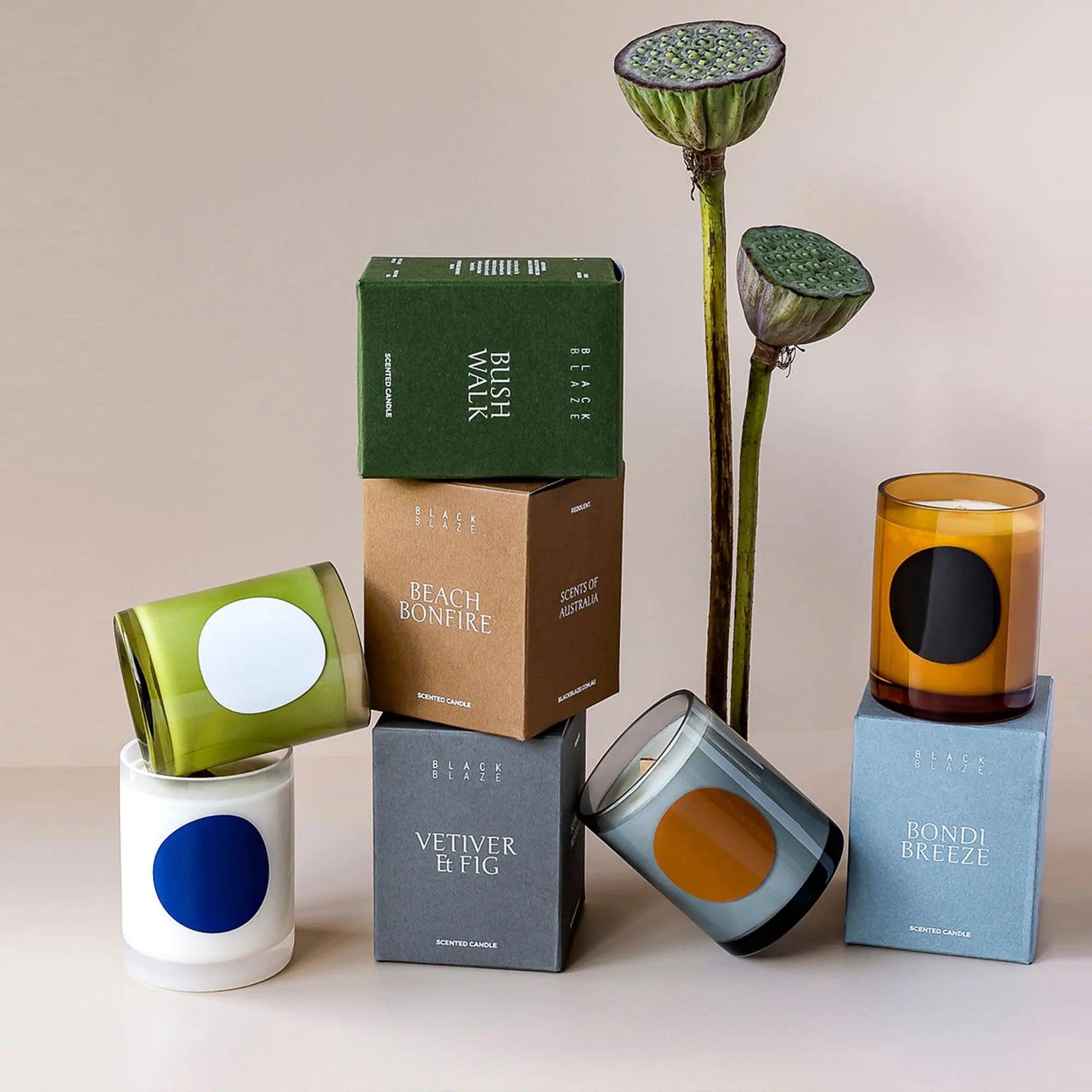 Bondi Breeze Scented Candle 300g - THE GREAT OUTDOOR COLLECTION - Black Blaze