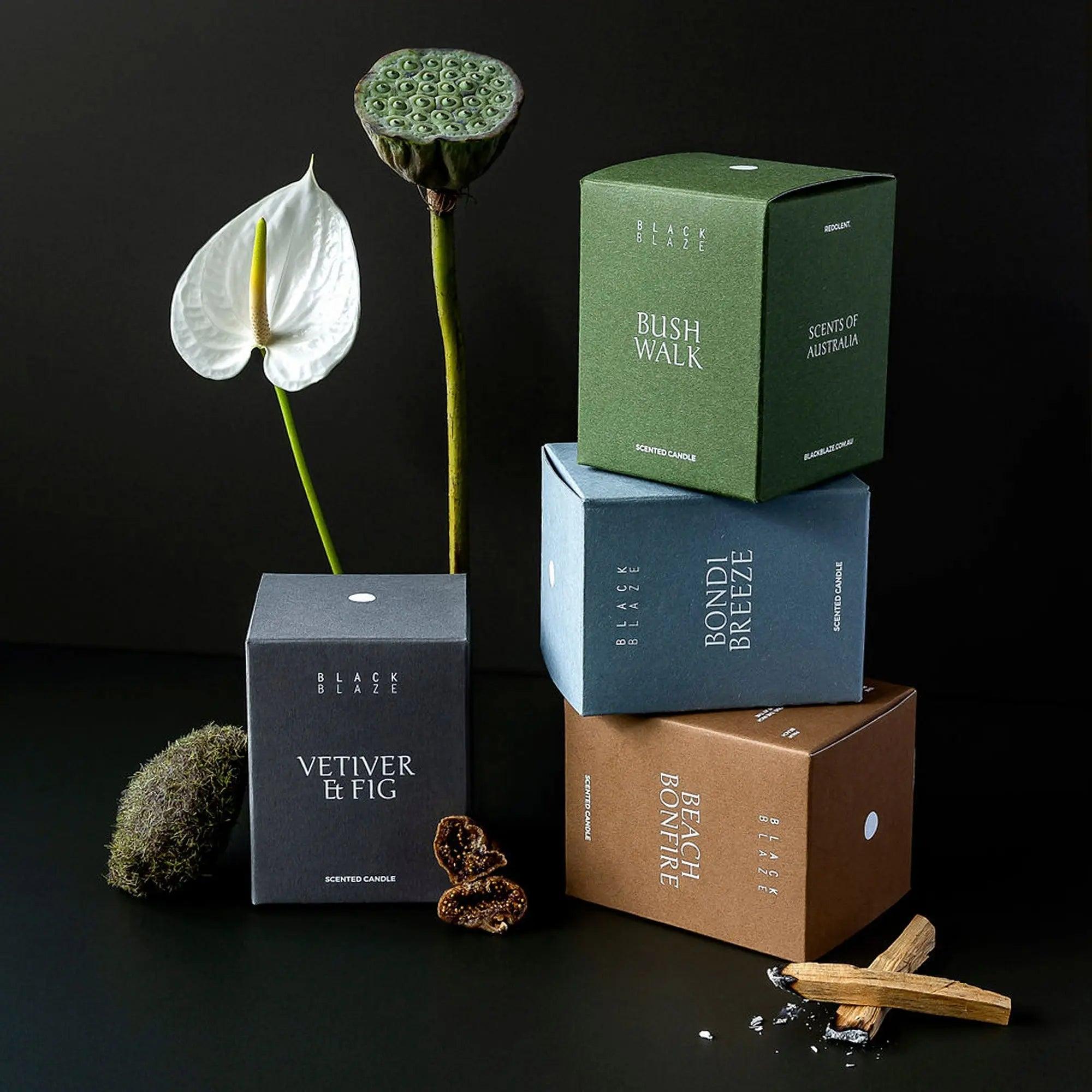 Bondi Breeze Scented Candle 300g - THE GREAT OUTDOOR COLLECTION - Black Blaze