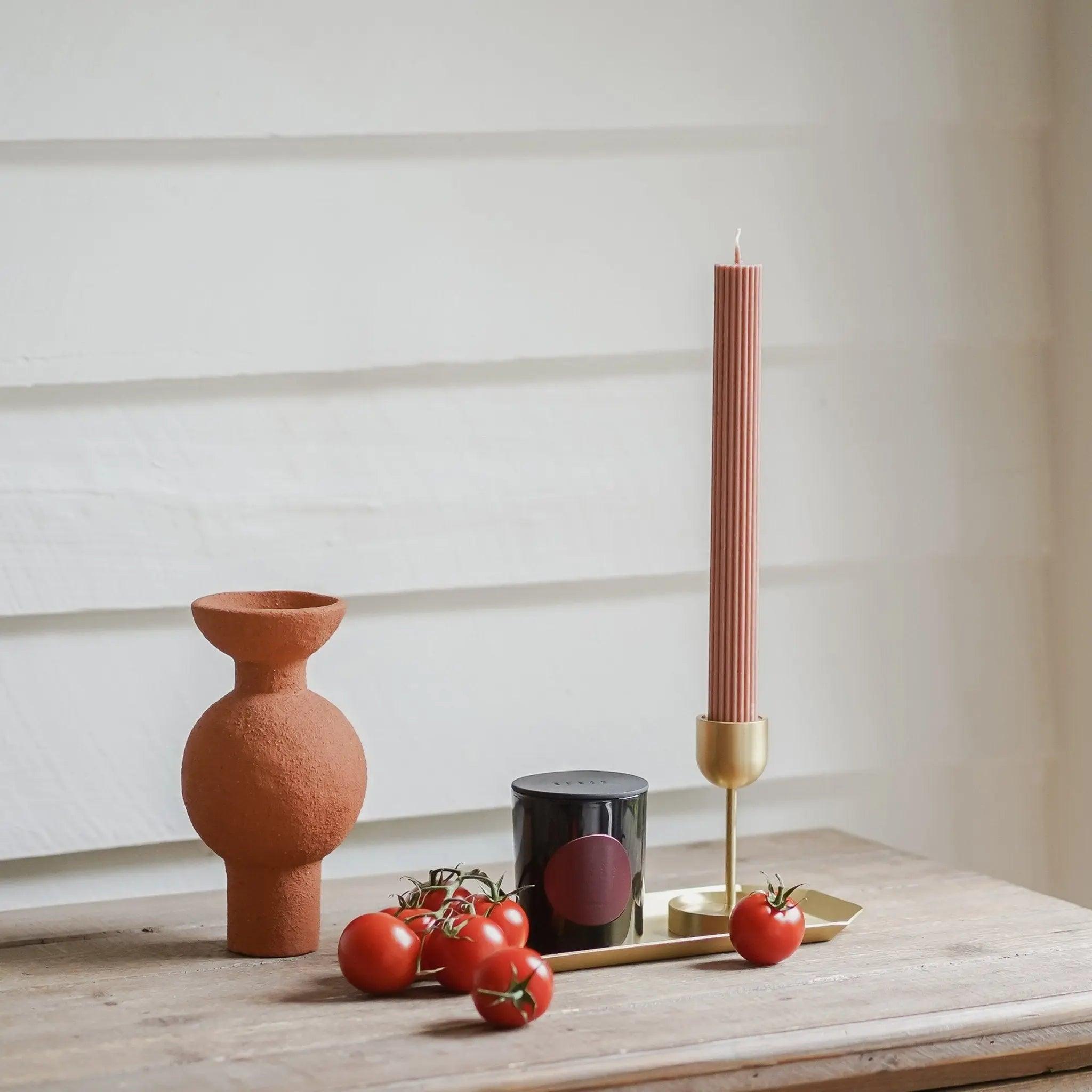 Column Pillar Candle Duo - Peach - Pillar Candle - Black Blaze