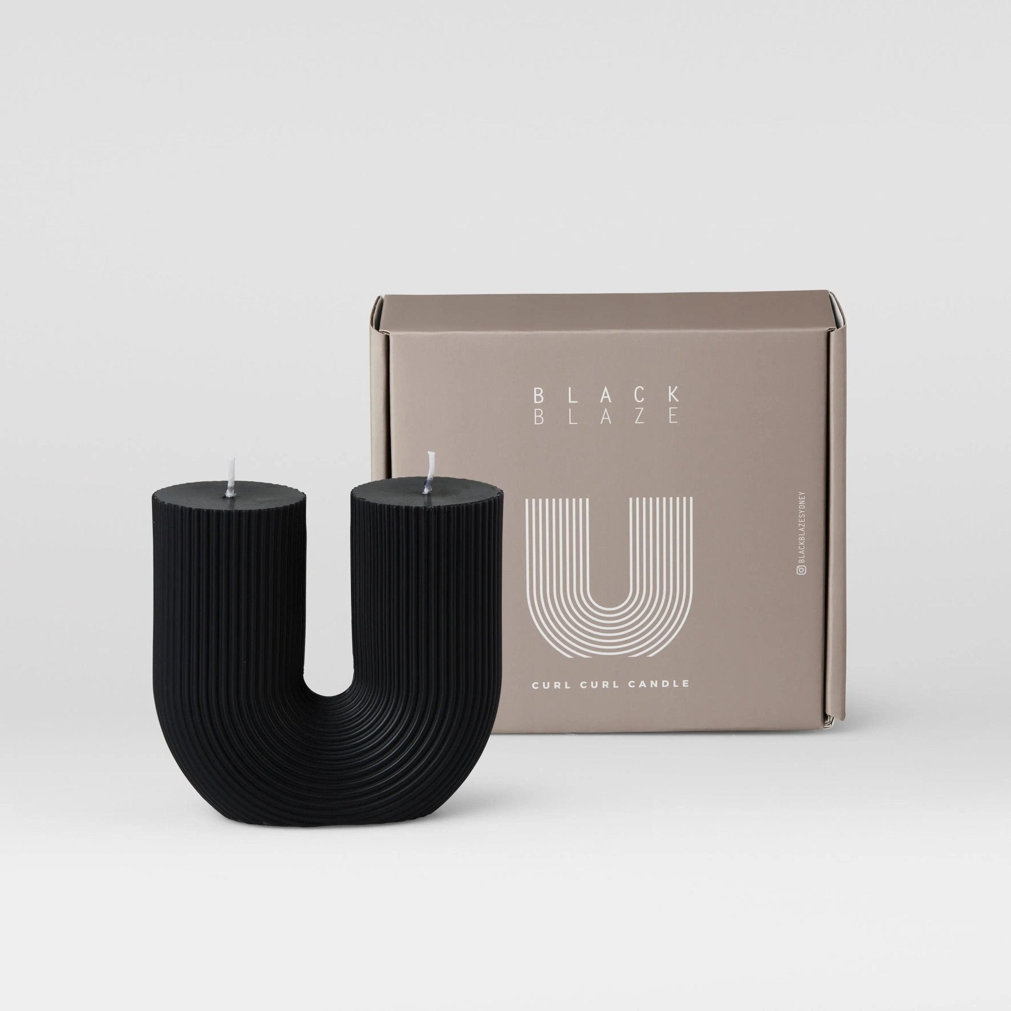 Curl Curl Candle - Black - Pillar Candle - Black Blaze