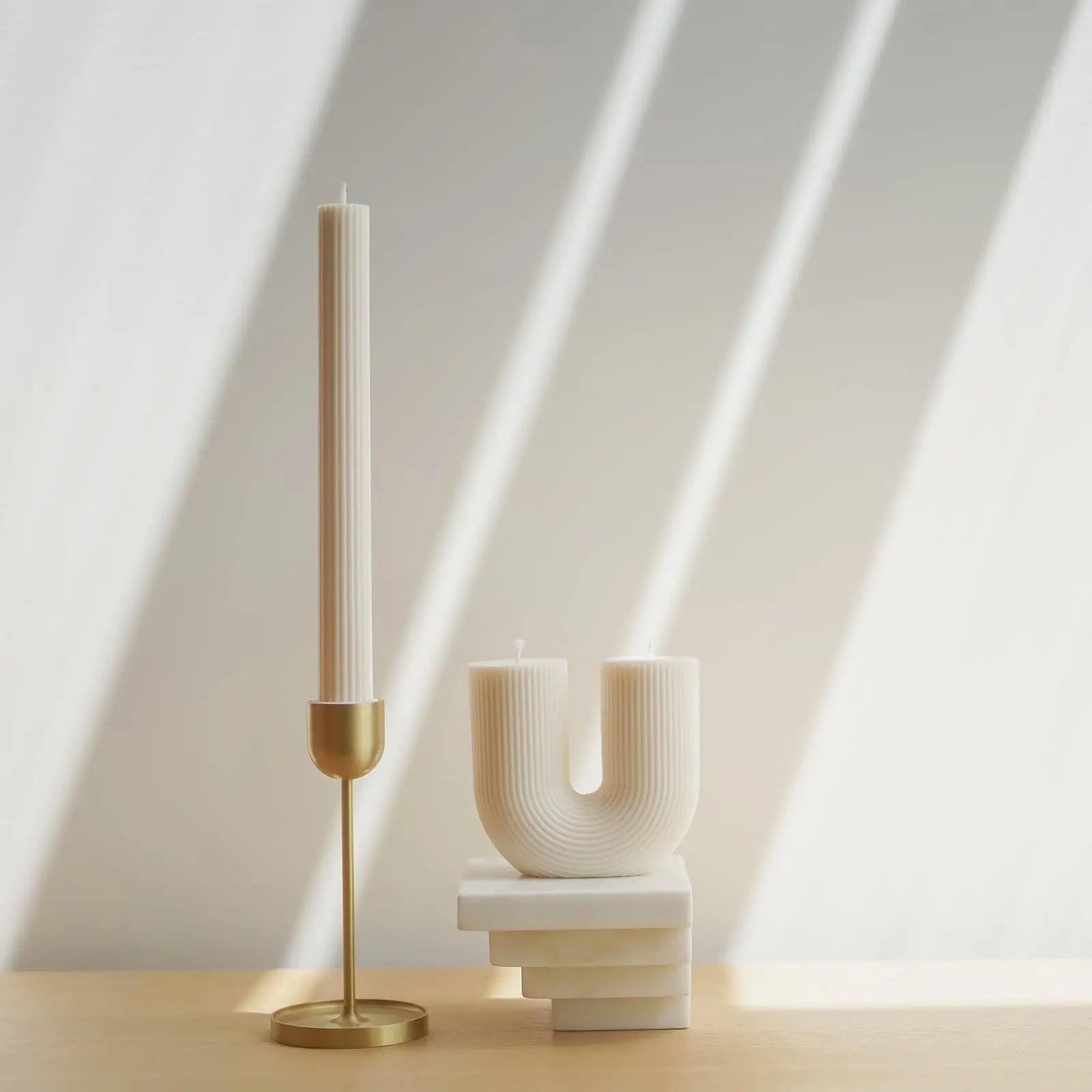 Curl Curl Candle - White - Pillar Candle - Black Blaze