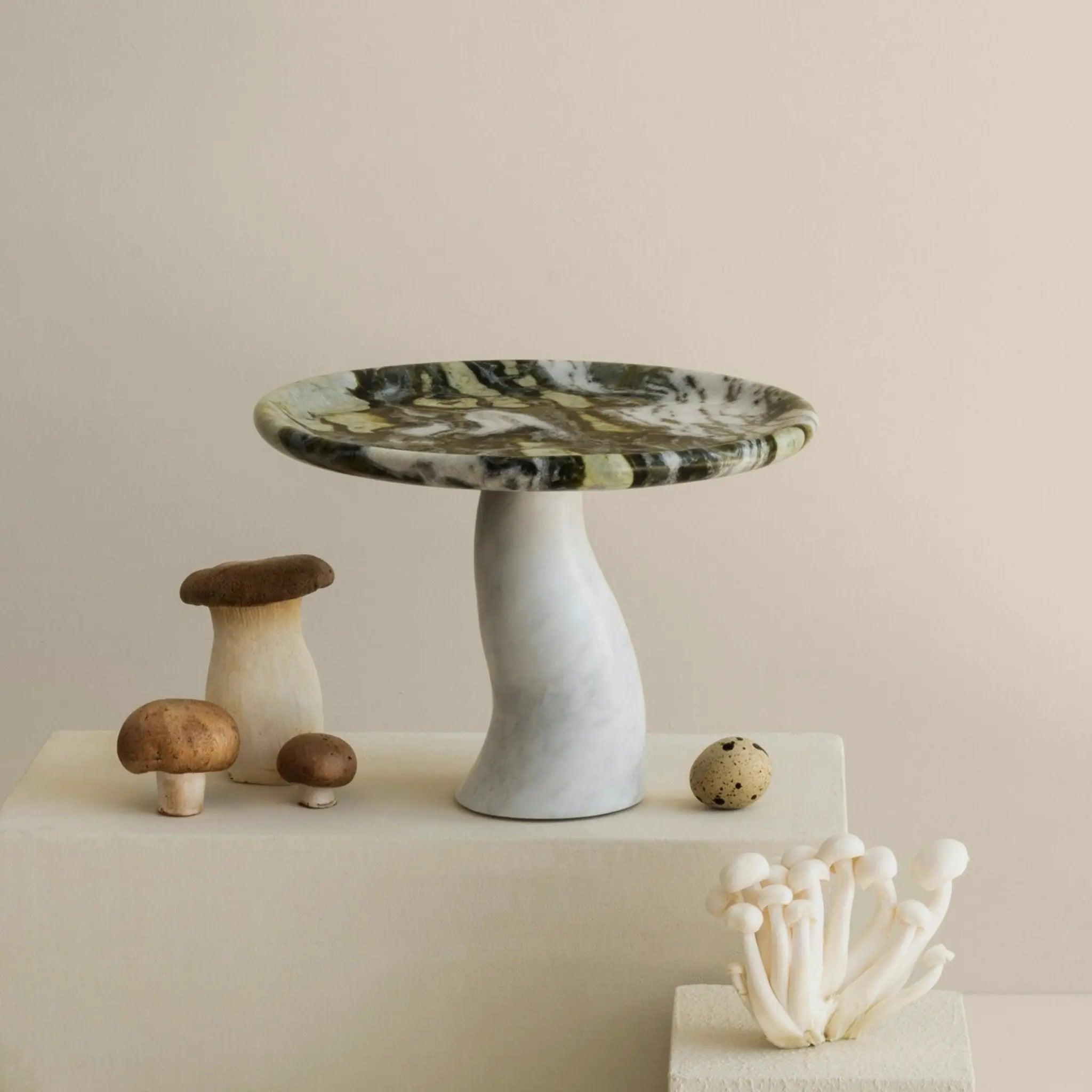 Mushroom Marble Tray - Home Tray - Black Blaze