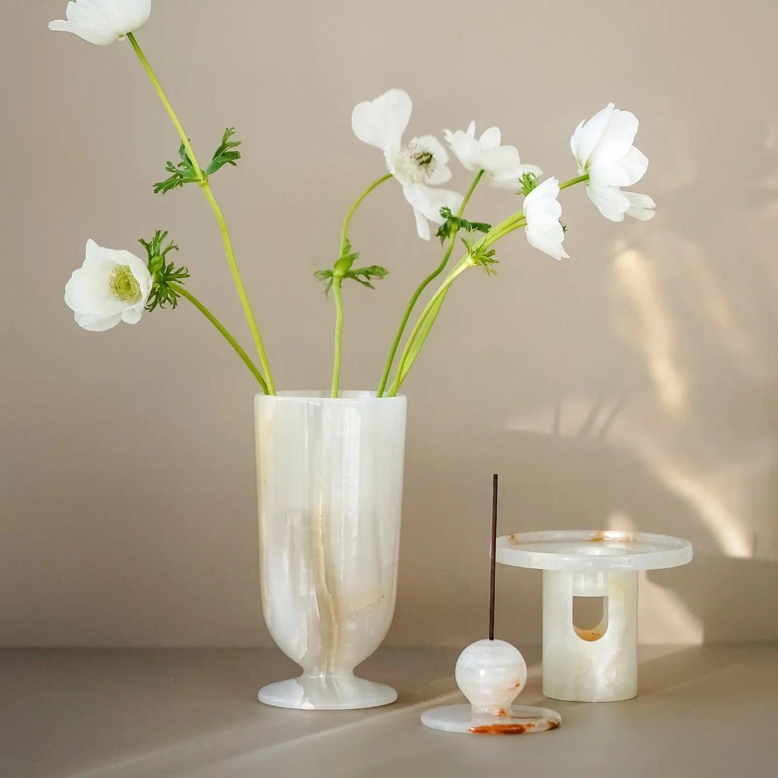 Orb White Onyx Incense Burner - Accessories - Black Blaze