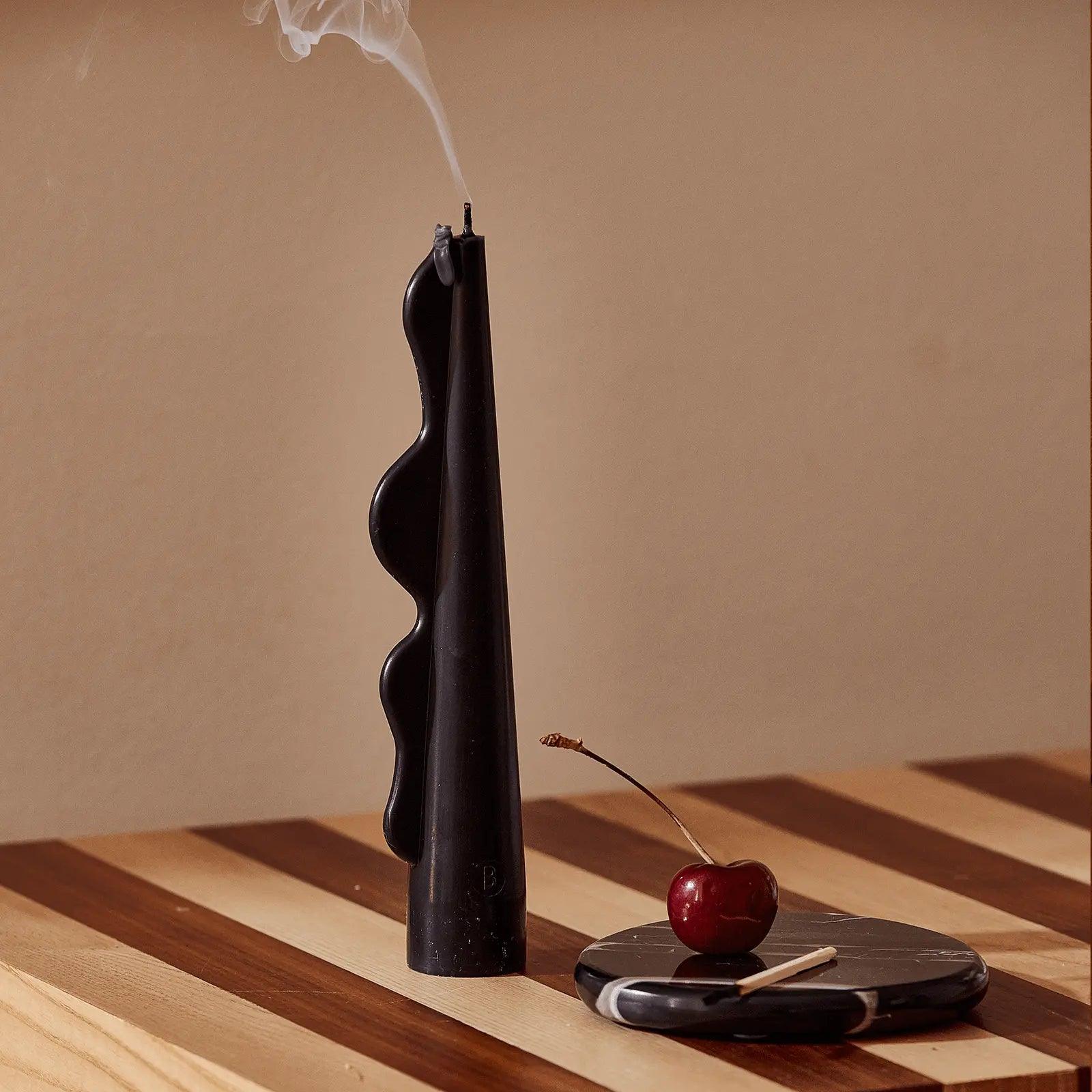 Seaweed Pillar Candle - Black - Pillar Candle - Black Blaze