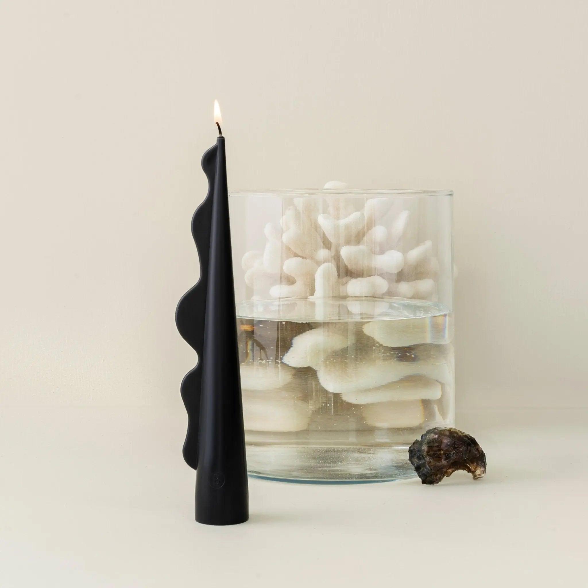 Seaweed Pillar Candle - Black - Pillar Candle - Black Blaze