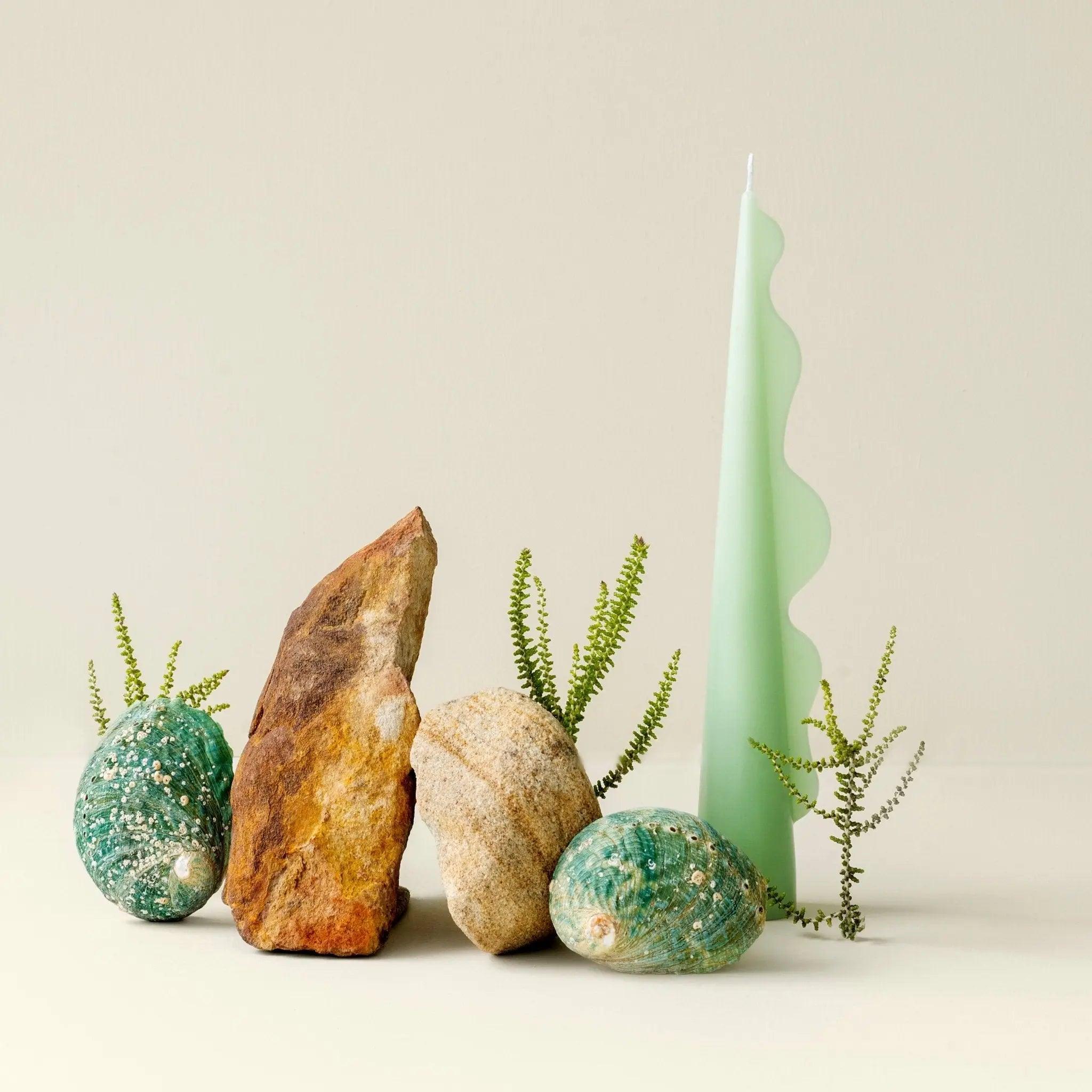 Seaweed Pillar Candle - Mint - Pillar Candle - Black Blaze