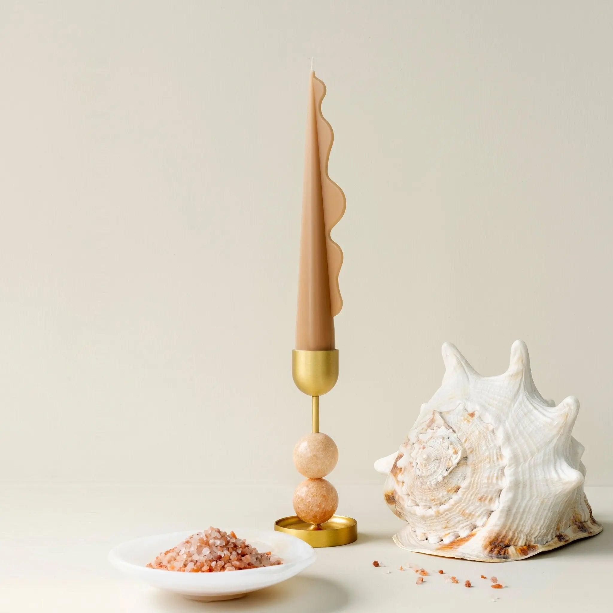 Seaweed Pillar Candle - Toffee - Pillar Candle - Black Blaze