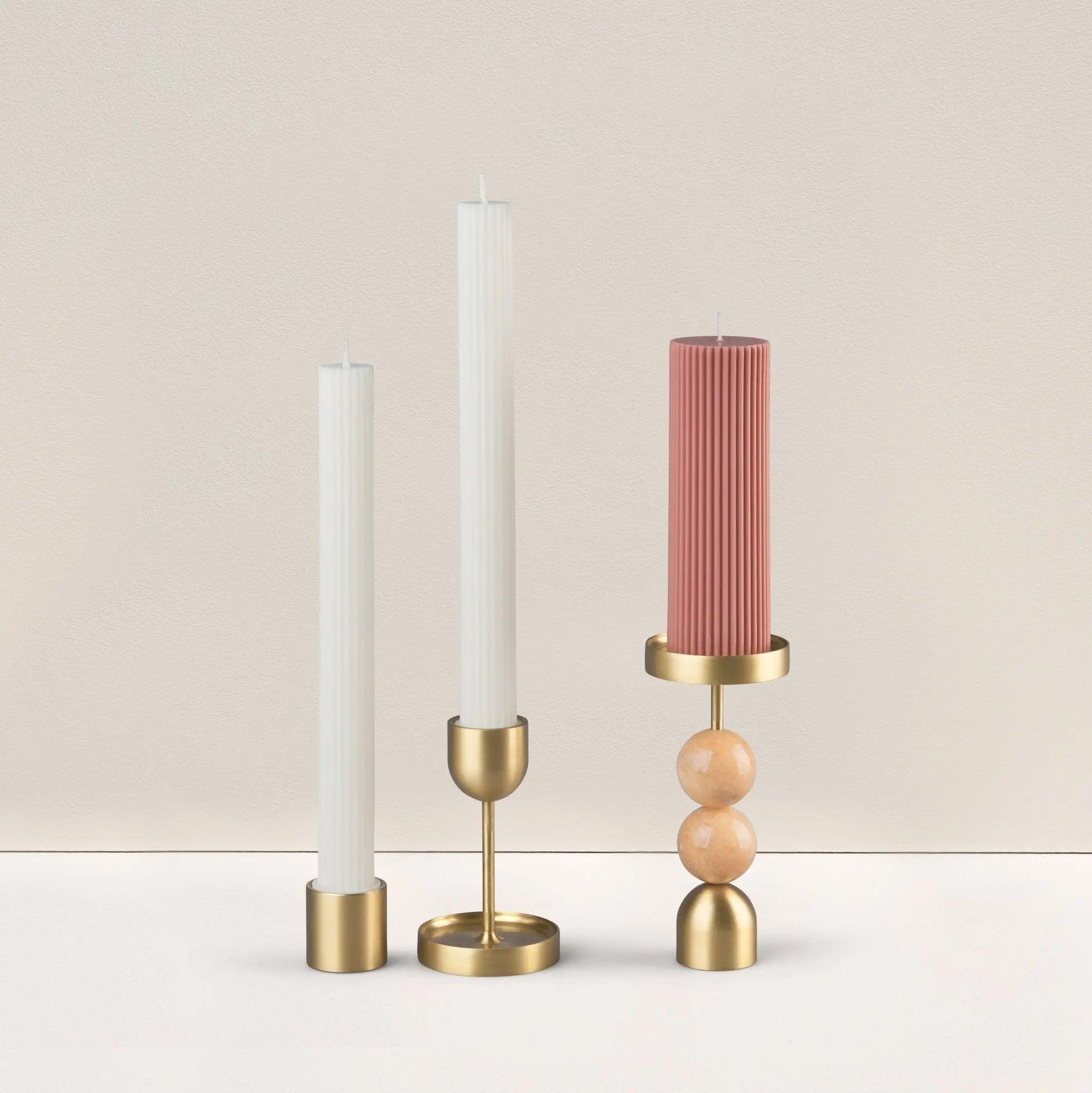 Wide Column Pillar Candle - Cream White - Pillar Candle - Black Blaze