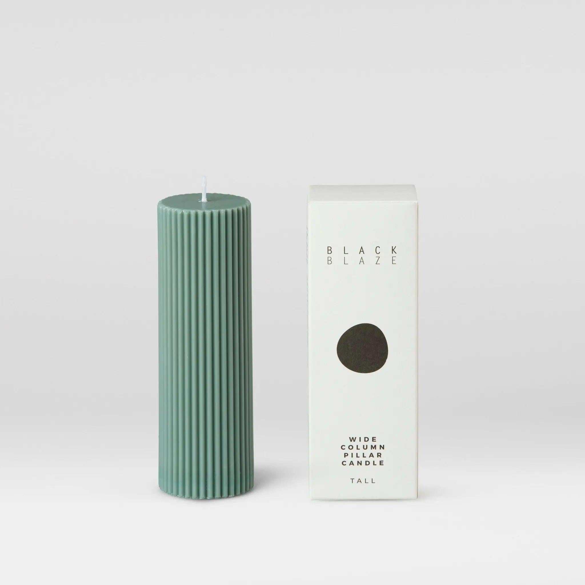 Wide Column Pillar Candle - Eucalyptus - Pillar Candle - Black Blaze