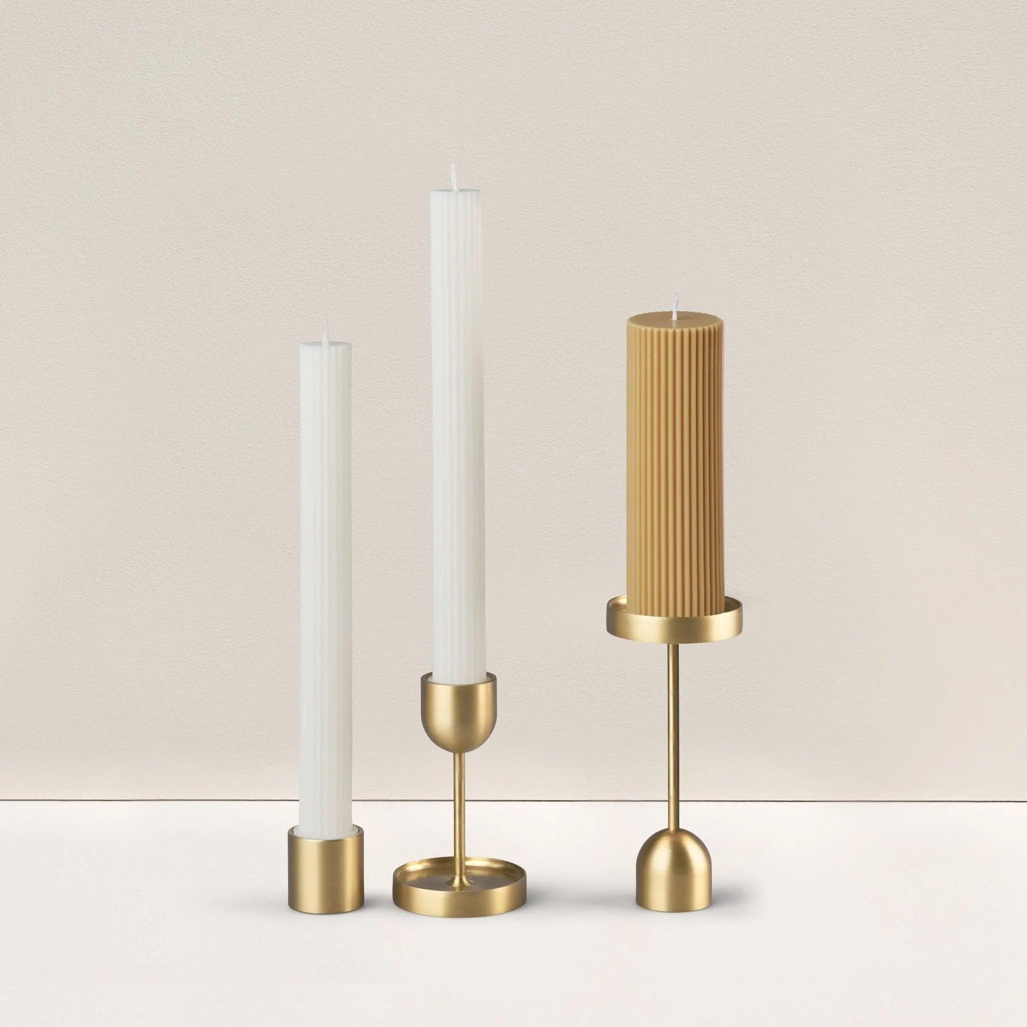 Wide Column Pillar Candle - Honey - Pillar Candle - Black Blaze