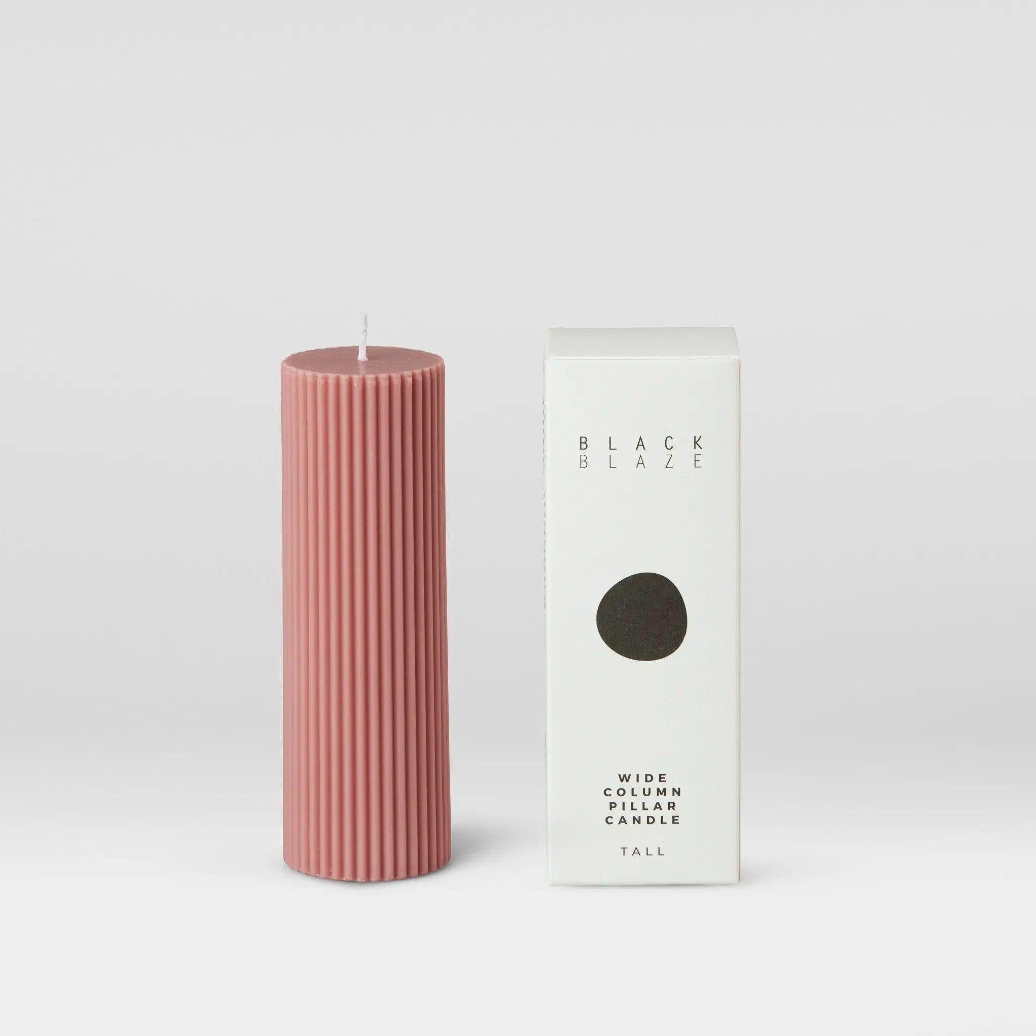 Wide Column Pillar Candle - Peach - Pillar Candle - Black Blaze