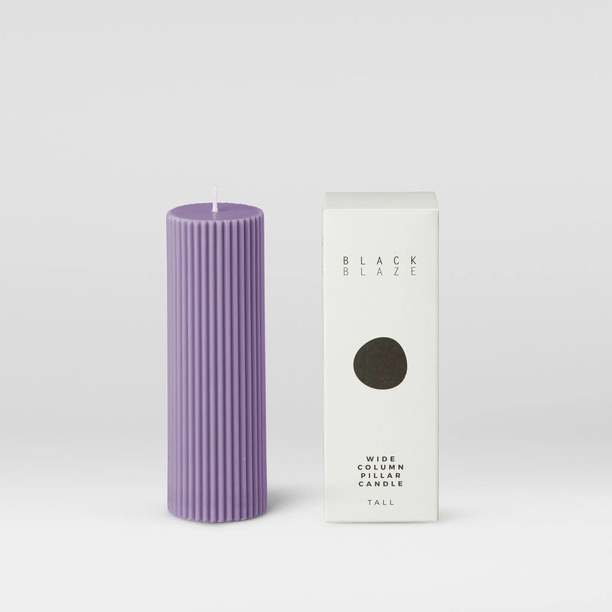 Wide Column Pillar Candle - Periwinkle - Pillar Candle - Black Blaze
