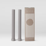 Column Pillar Candle Duo - Grey - BLACK BLAZE - Pillar Candle - BLACK BLAZE