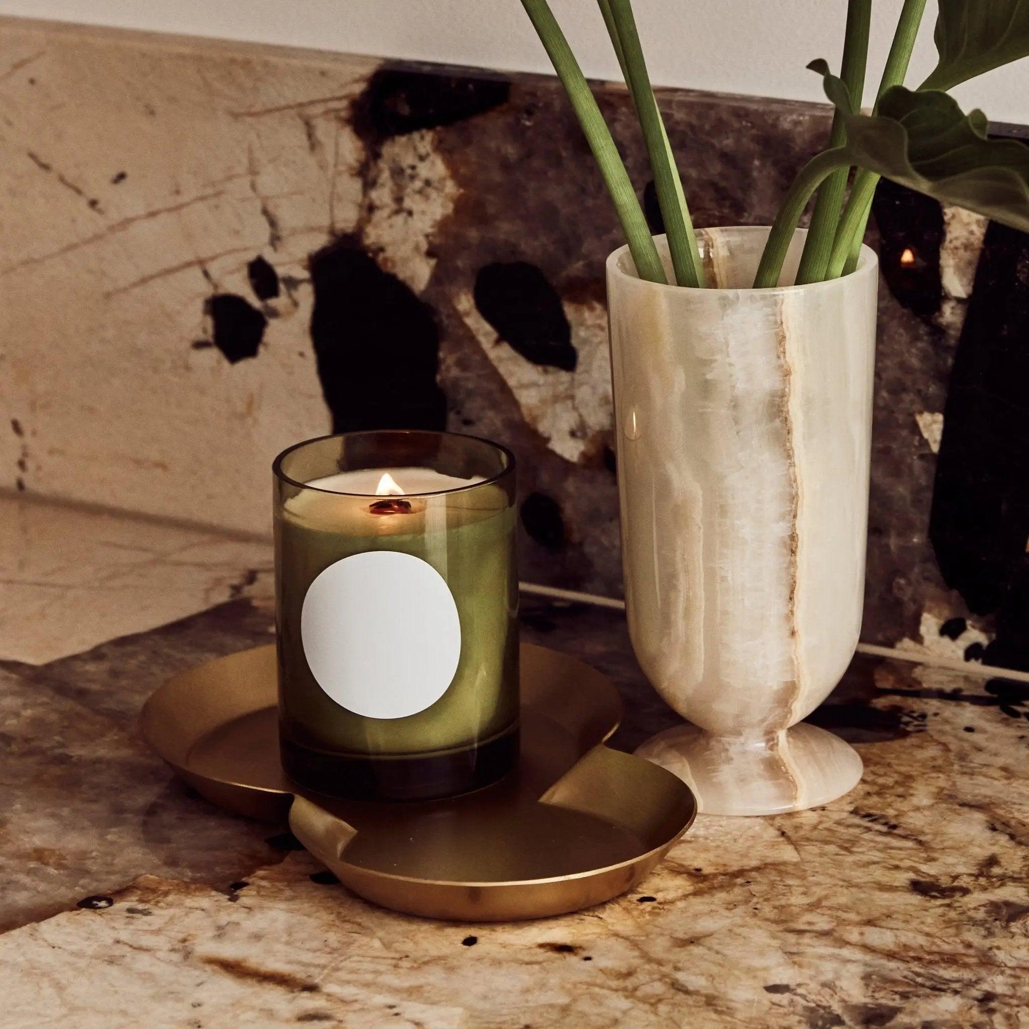 Figure Tray - Pillar Candle - Black Blaze