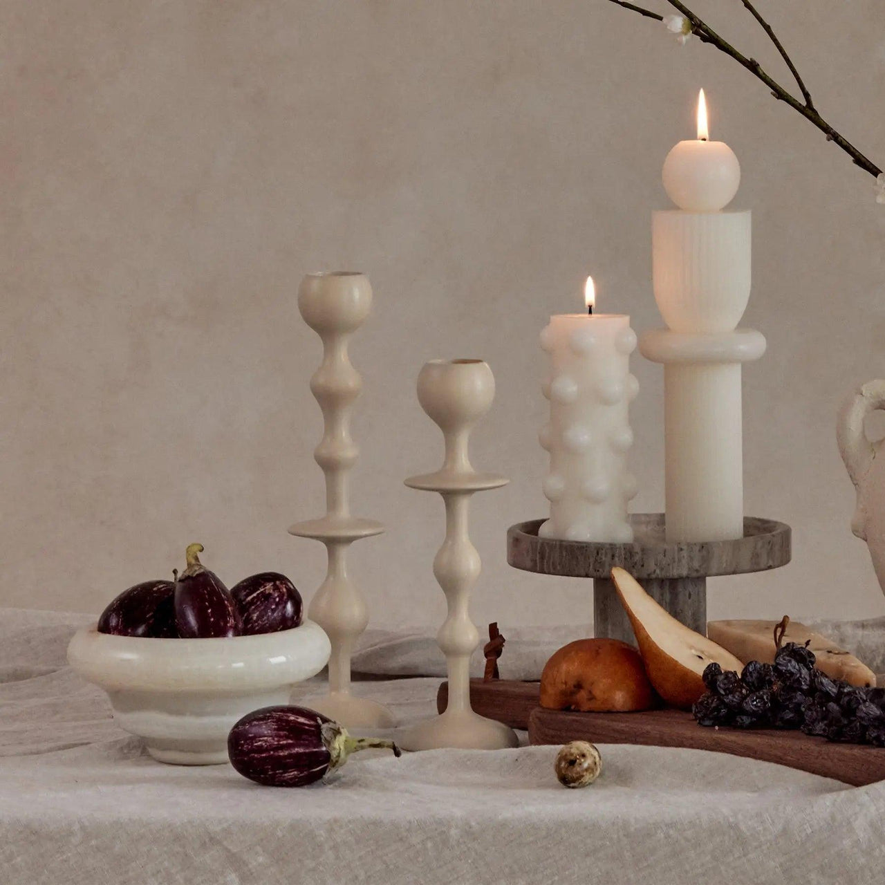 Infinity Candle Holder -  Ivory Medium