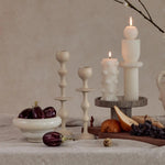 Infinity Candle Holder - Ivory Medium - BLACK BLAZE - Pillar Candle - BLACK BLAZE