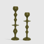 Infinity Candle Holder - Olive Large - BLACK BLAZE - Pillar Candle - BLACK BLAZE