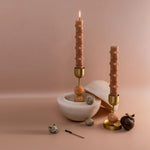 Polka Candle Duo - Nude - BLACK BLAZE - Pillar Candle - BLACK BLAZE