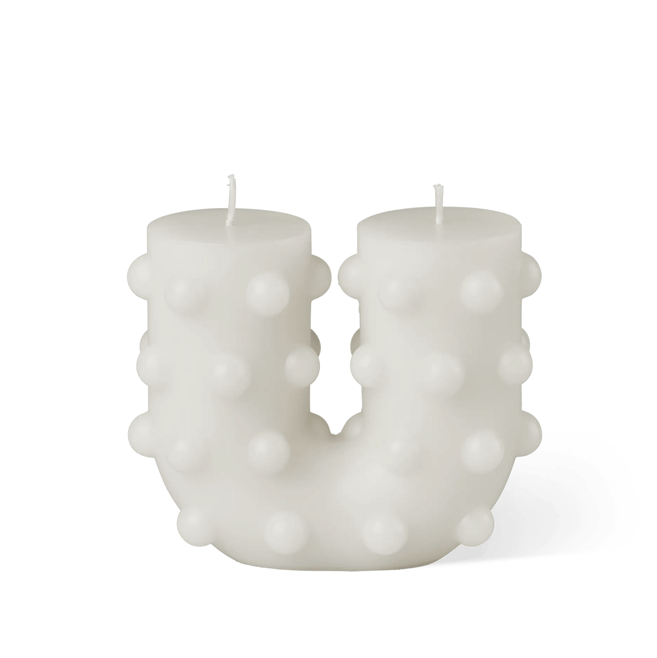 Polka Curl Curl Candle - White - BLACK BLAZE - Pillar Candle - BLACK BLAZE