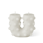 Polka Curl Curl Candle - White - BLACK BLAZE - Pillar Candle - BLACK BLAZE