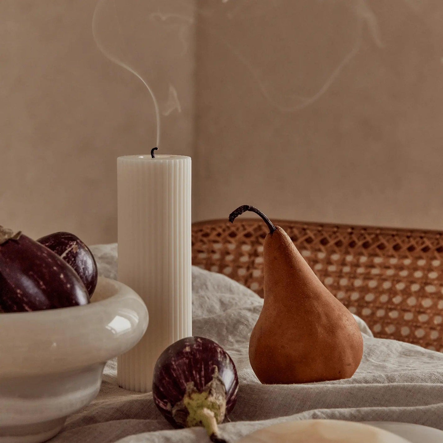 Wide Column Pillar Candle - Cream White - BLACK BLAZE - Pillar Candle - BLACK BLAZE