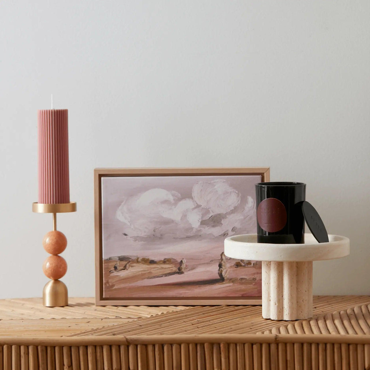 Wide Column Pillar Candle - Peach